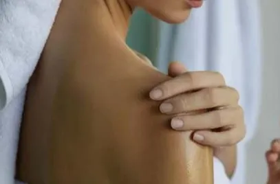 Woman taking care of her skin